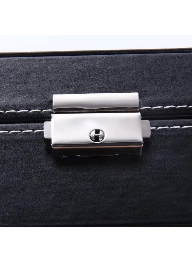 Leather Watch Glasses Box -Watch And Glass Display Case Holder Storage Organizer Jewelry Display- 6 Slots For Watches And 3 Slots For Glasses - Image 5